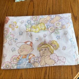 Cabbage Patch Kids Floral Vintage 1983 Flat Sheet - Pastel Kids Print